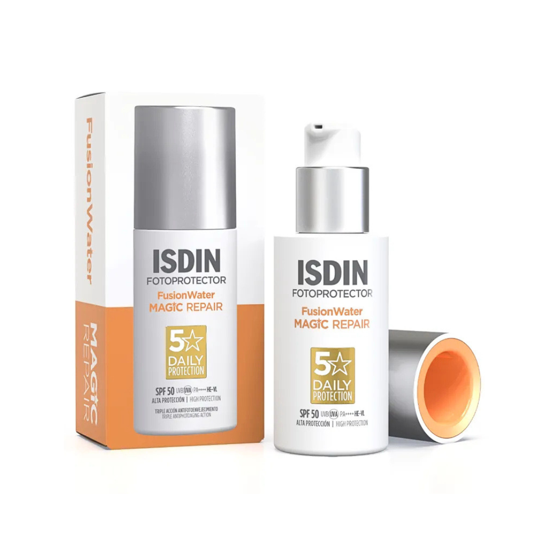 FOTOPROTECTOR ISDIN FUSION WATER MAGIC REPAIR SIN COLOR SPF50 50 ML